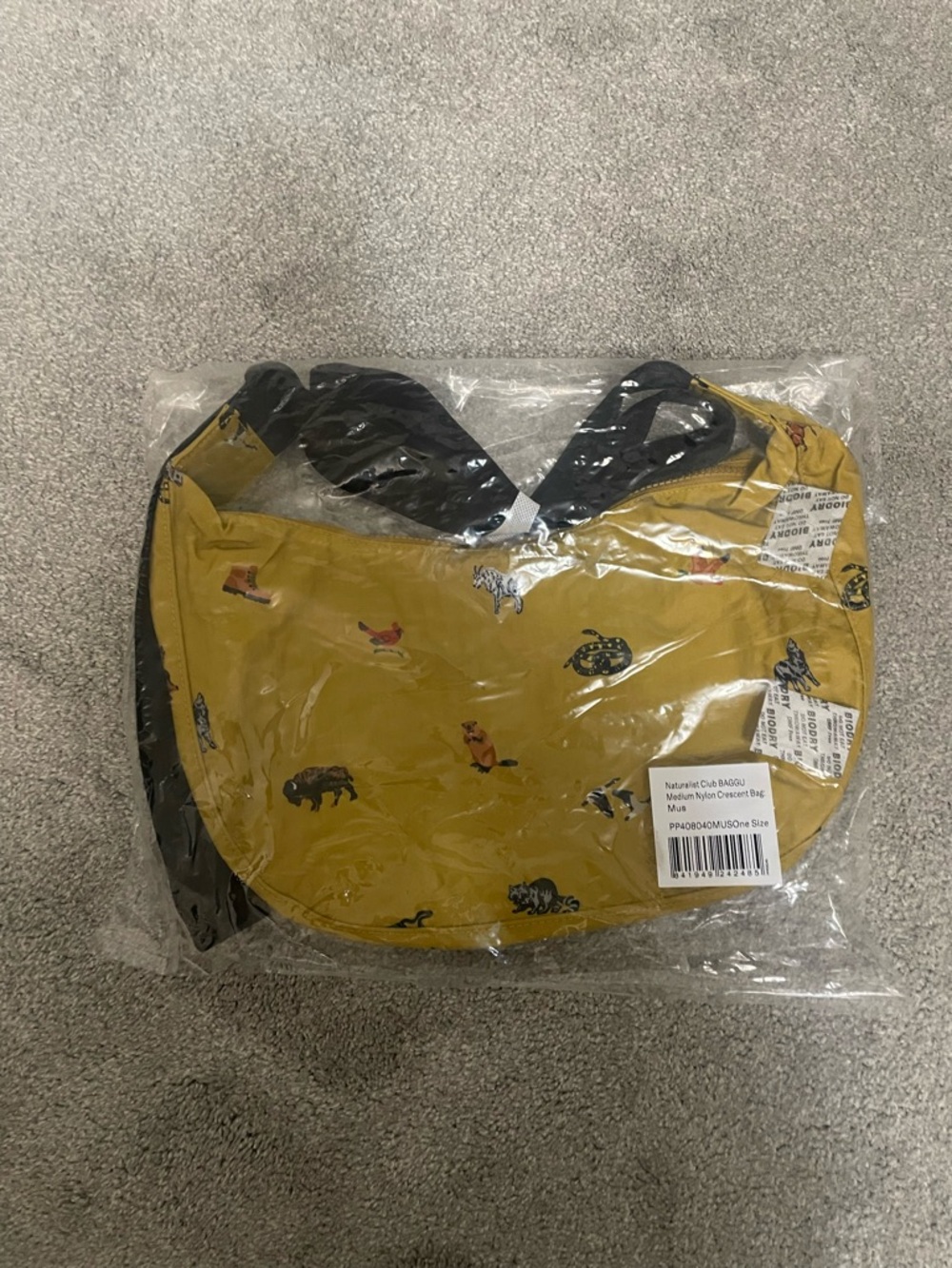 BAGGU x Parks Project Medium Nylon Crescent Bag Mustard
